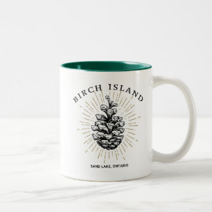 Birch Island pinecone mug