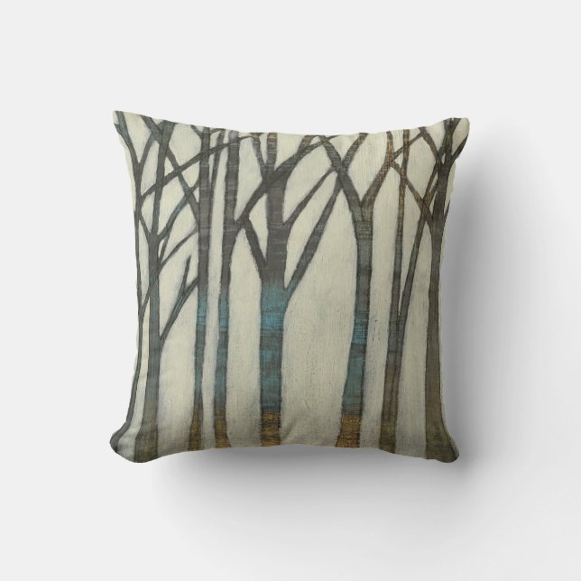 Birch Line I Throw Pillow (Front)