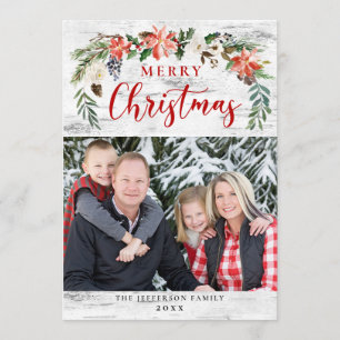 Birch Merry Christmas Holidays PHOTO Greeting Card