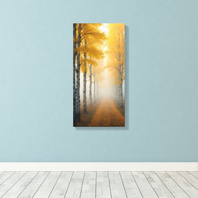 Birch Tree Alley Canvas Print (Insitu(Wood Floor))
