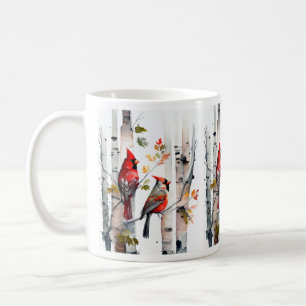Birch Tree and Cardinals Mug