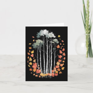 Birch Tree Autumn Lover Fall Season Autumn Leaves Card