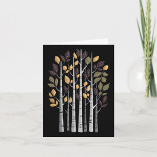Birch Tree Autumn Lover Fall Season Autumn Leaves Card