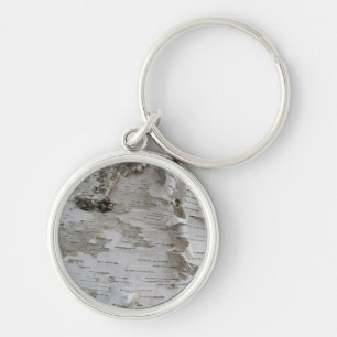 Birch Tree Bark Peeled Old Photo Art Keychain