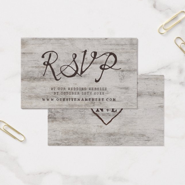 Birch Tree Bark Wedding Website RSVP Insert Cards (Office)