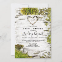 Birch Tree Carved Heart Rustic Fall Bridal Shower
