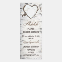 Birch Tree Do Not Disturb Wedding Sign Door Hanger