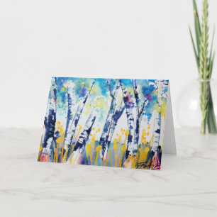 BIRCH TREE EPIPHANY ~ W/Colour Blank GREETING Card