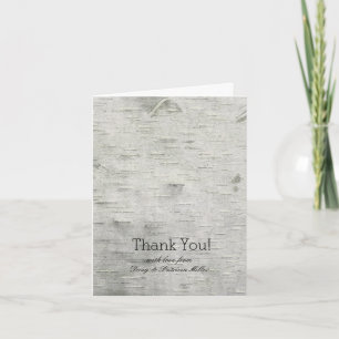 Birch Tree Faux Wood Thank You Card