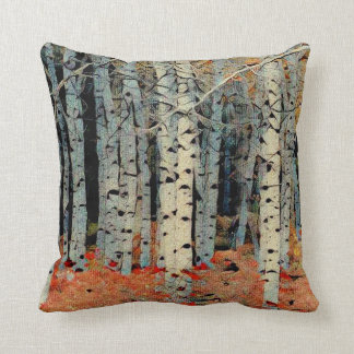 Birch Tree Forest 1 Throw Pillow