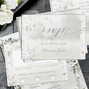Birch Tree Forest Chuppah Wedding Meal Choice RSVP