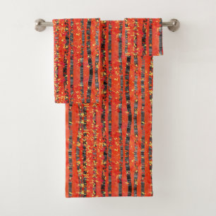 Birch Tree Forest Landscape Painting Bath Towel Se