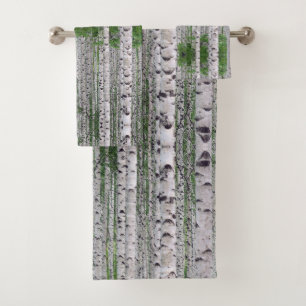 Birch Tree Forest Nature Bath Towel Set