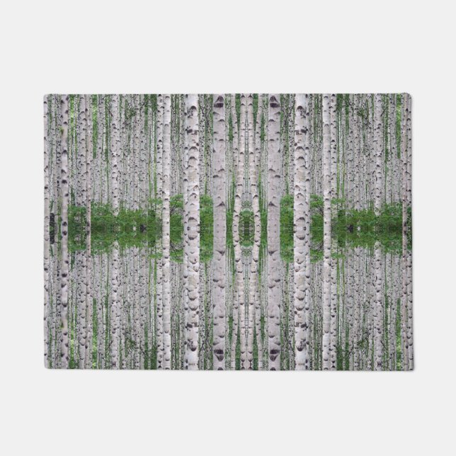 Birch Tree Forest Nature Door Mat (Front)