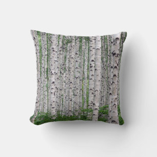 Birch Tree Forest Nature Throw Pillow