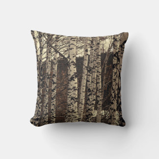 Birch Tree Forest Nature Throw Pillow