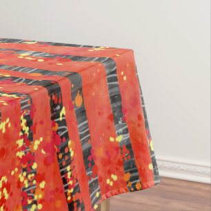 Birch Tree Forest Red Tablecloth