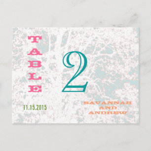 Birch Tree Forest Wedding Table Number Postcard
