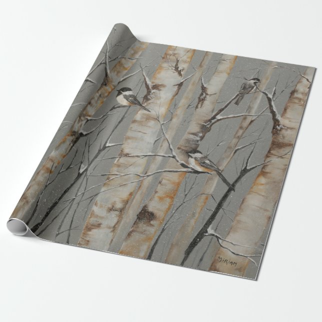 Birch Tree Gift Wrap (Unrolled)