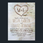 Birch Tree Heart Rustic Fall Wedding Invitation<br><div class="desc">Beautiful white birch bark texture and carved love heart rustic wedding invitation. Perfect for outdoor and barn weddings with birch tree accents.</div>