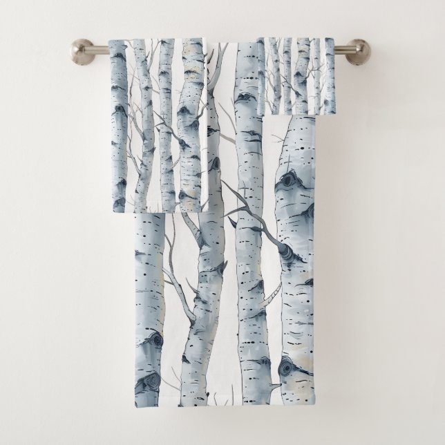 Birch Tree motif gris blanc (En situation)