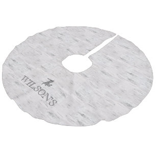 Birch Tree Natural Christmas NAME Outdoors Holiday Faux Linen Tree Skirt