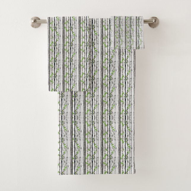Birch Tree Pattern  Bath Towel Set (Insitu)