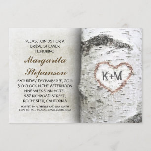 Birch Tree Rustic bridal shower Invitations