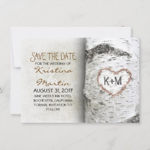 Birch Tree Rustic Enregistrer Les Cartes De Date