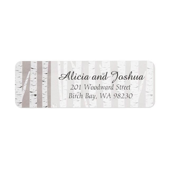 Birch Tree Rustic Nature Custom Return Address (Front)