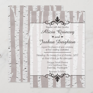 Birch Tree Rustic Nature Custom Wedding Invitation