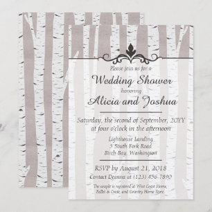 Birch Tree Rustic Nature Wedding shower Invitation