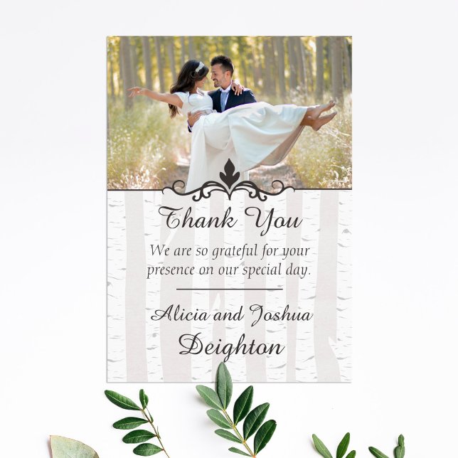 Birch Tree Rustic Nature Wedding Thank You Card (Creator Uploaded)