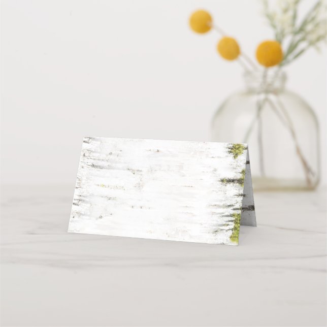 Birch Tree Rustic Wedding Place Card (Front)