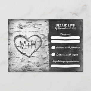 Birch tree rustic wedding RSVP cards