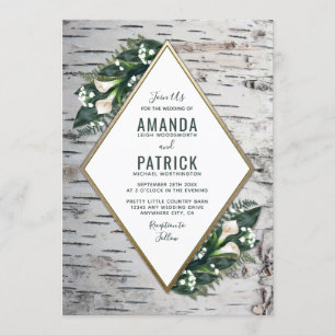 Birch Tree Rustic Woodland Wedding Invitations