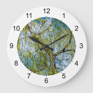 Birch tree - Spring is in the air Large Clock