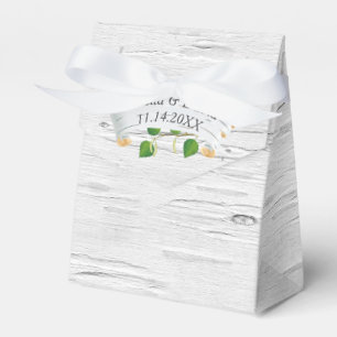 Birch Tree Texture With Scroll Favor Box