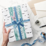 Birch Tree White Bark on Blue Winter Wrapping Paper<br><div class="desc">Artsy white birch trees against blue sky make this cute gift wrap gender and holiday neutral yet striking and appropriate for anyone. Any colour ribbon looks good accessorizing with it, as well. Get plenty, as you'll love it for any gift, large or small. The Paws Charming shop has gift wrap...</div>