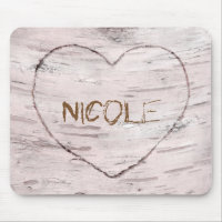 Birch Tree Wood & Carved Heart Rustic Country