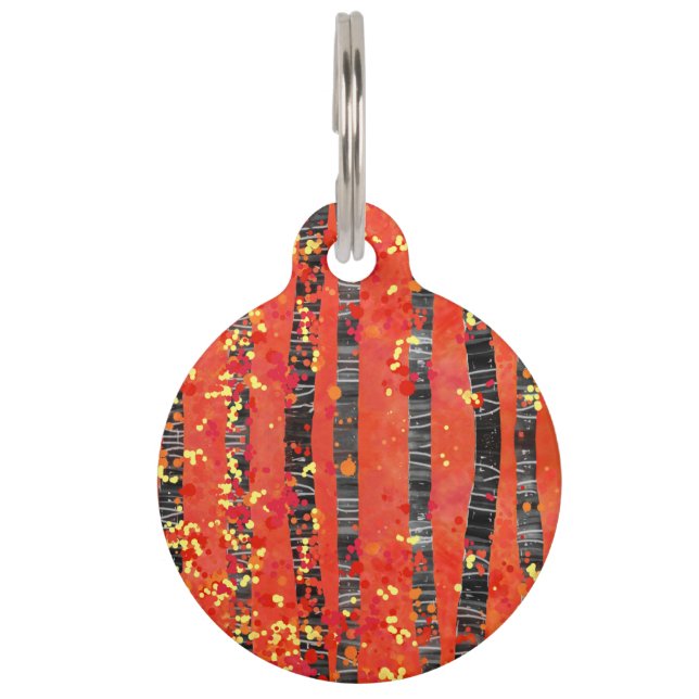 Birch Treed Woodland Pet Tag (Front)