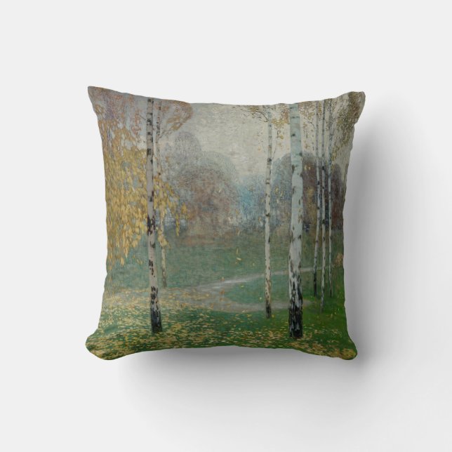 Birch Trees, 1904 (oil on canvas) Throw Pillow (Front)