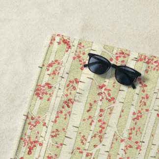 birch trees beach towel