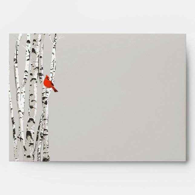 Birch Trees Custom Christmas Envelope (Front)