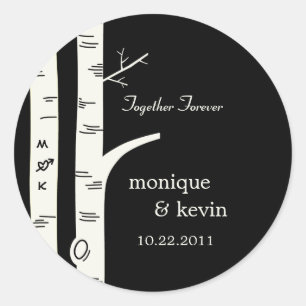 Birch Trees Favour Stickers/ Envelope Seals - Blac