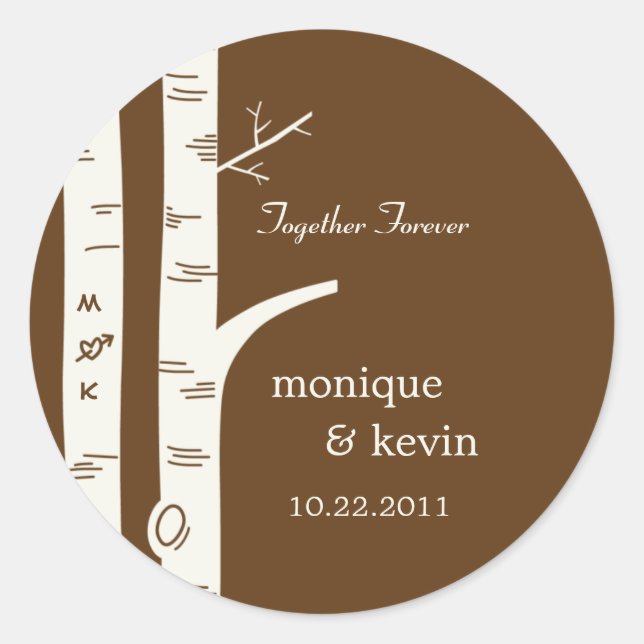 Birch Trees Favour Stickers or Envelope Seals (Front)