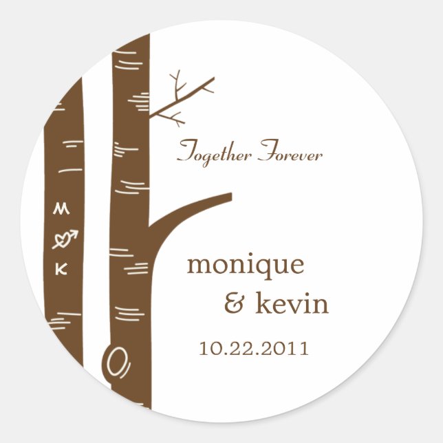 Birch Trees Favour Stickers or Envelope Seals (Front)