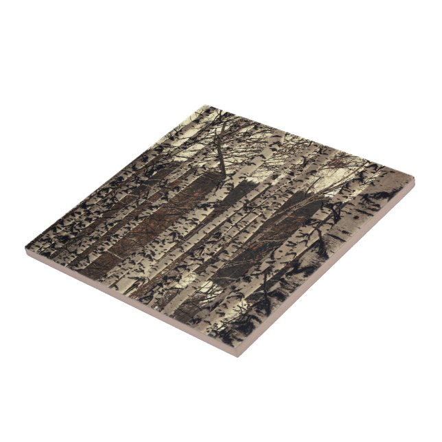 Birch Trees Forest Nature Tile (Side)