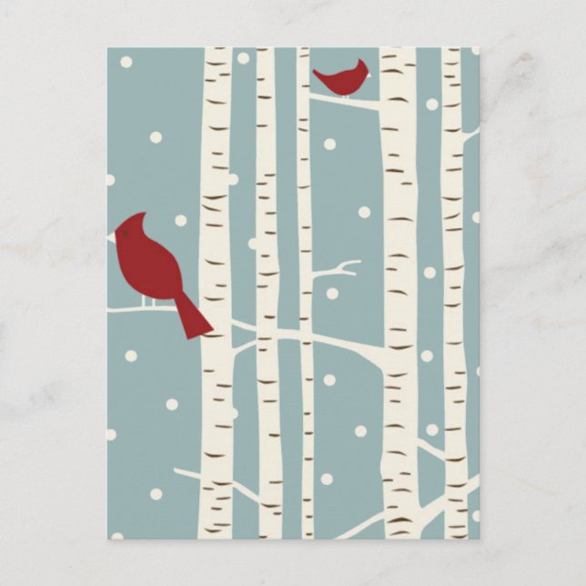 birch trees holiday postcard (Front)