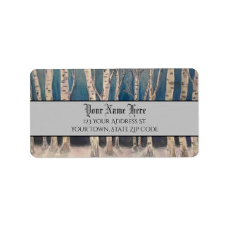 Birch Trees Holiday Return Address Label